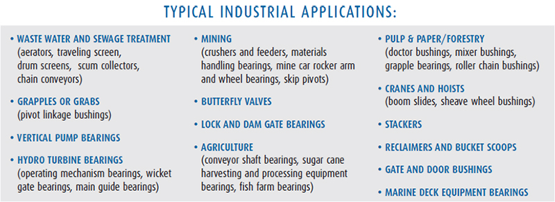 Non-metallic Bearings - Typical Industrial Applications