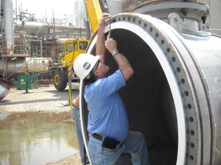 gore gasket tape assembly on large flange